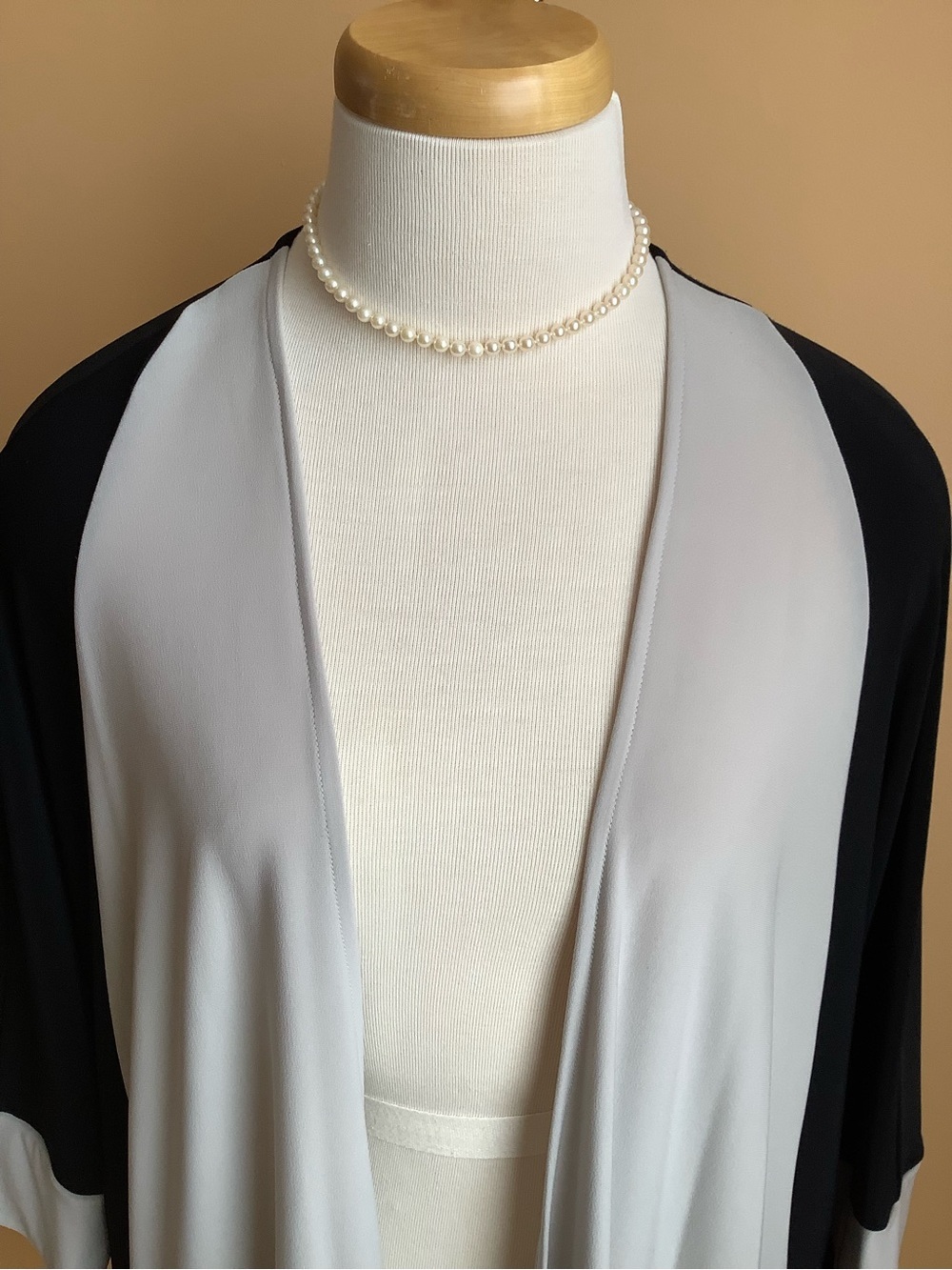 SYMPLI Matrix Cardigan Sweater Oatmeal Beige Tan Black Size 12 - Picture 6 of 14